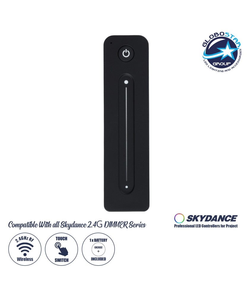GLOBOSTAR® SKYDANCE-R11 71572 RF Ασύρματο Χειριστήριο Αφής 1 Group για όλα τα Μονόχρωμα SKYDANCE Controller - DC 3V 1 x CR2032 IP20 - RF2.4Ghz - Μ14 x Π3.5 x Υ1.1cm - 5 Χρόνια Εγγύηση